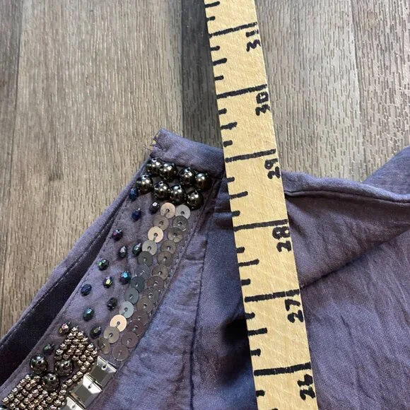 Blanc Noir Ruffled Mini Dress One Shoulder Size Small Purple/Gray - Picture 7 of 8